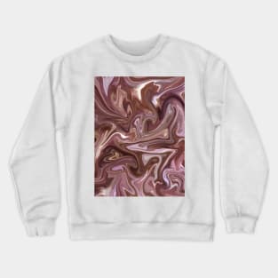 Dusty Rose and Purple Silk Marble - Purple, Pink, Beige Liquid Paint Patternern Crewneck Sweatshirt